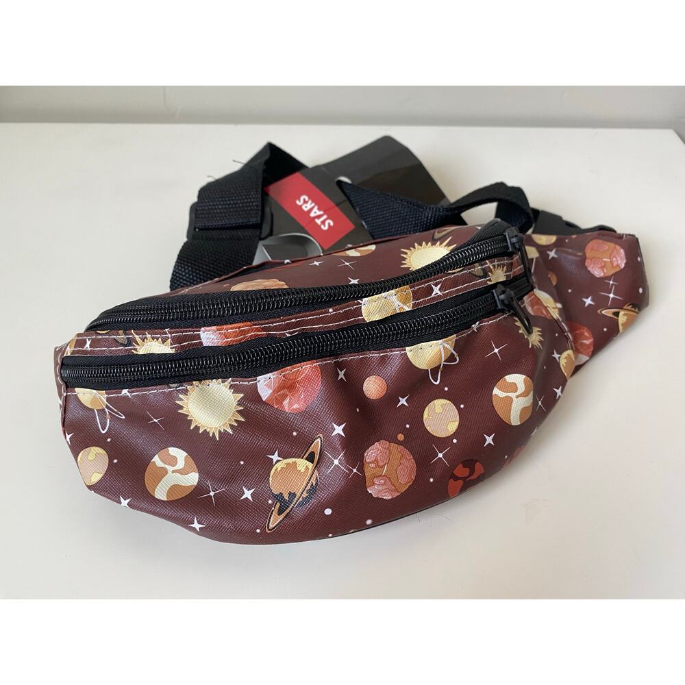 Planets Solar System Crossbody Fanny Pack with Brown Background- NWT